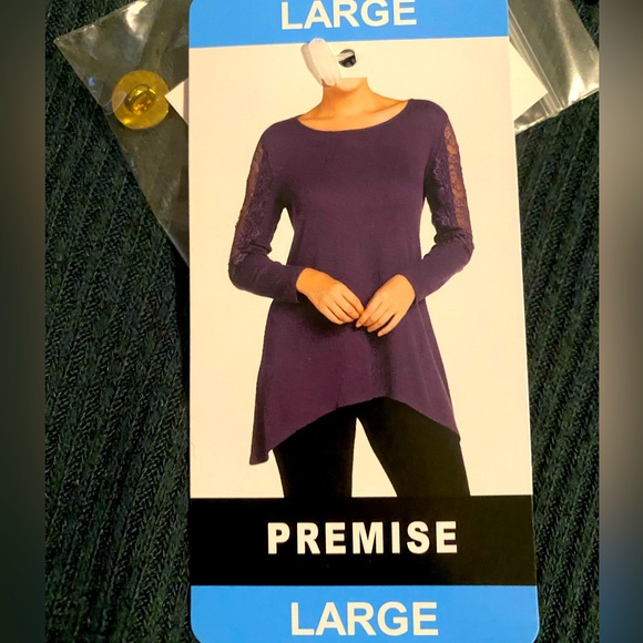 NWT Premise Tunic with Lace Detail on Sleeves Size Large - Picture 5 of 9